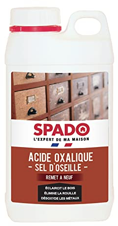 SPADO - Acide oxalique - Sel d'oseille - Eclaircit le bois - Elimine la rouille - Désoxyde les métaux - Remet à neuf - 750 G - Fabriqué en France