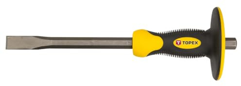 Topex Flachmeißel mit Handschutz - Handmeißel mit ergonomischer Handgriff - Handlicher, starker Meißel mit Schutz - Größen: Meißelkörpers: 16 mm - Länge: 300 mm - Meißelklinge: 19 mm