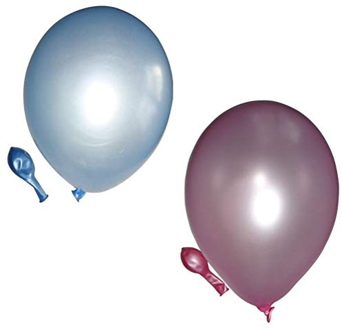 50 metallic Luftballons je 25 rosa & hellblau Qualitätsballons 27 cm Ø (Standardgröße B85)