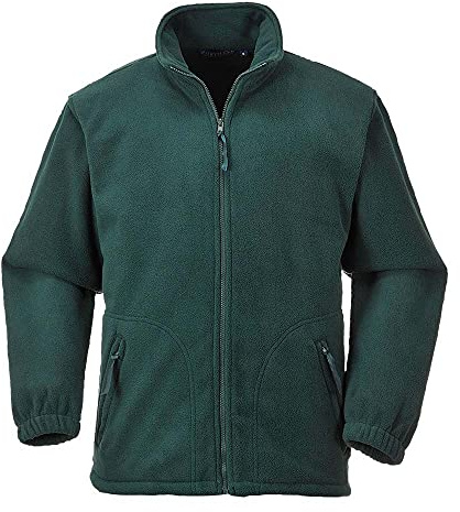 Portwest F400 Argyll Warme Fleecejacke Taschen mit Reißverschluss Business | Flaschengrün, 2XL, UPF 50+, EN 14058 Klasse 1, Polyester, Baumwolle, Elastische Bündchen, Schrägtasche, Frontreißverschluss