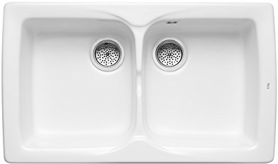 Roca A366057000 - Fregadero de 2 cubetas de gres