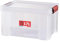 SUNDIS Clip’N Store, boîte de rangement 17L en plastique transparent, renforcée avec couvercle clipsable, aptes au contact alimentaire, parois droites, superposable et combinable