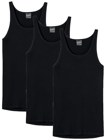 Schiesser Feinripp Tank Top 3er Pack Black L (6)