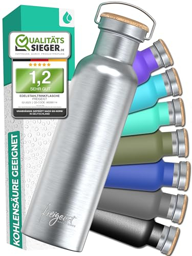 Thermosflasche 500ml Edelstahl | Thermo Trinkflasche Edelstahl | Isolierflasche hält 25h kalt/13h warm | Edelstahl Trinkflasche BPA Frei | Isoflasche Outdoor, Fahrrad, Büro | Spülmaschinenfest