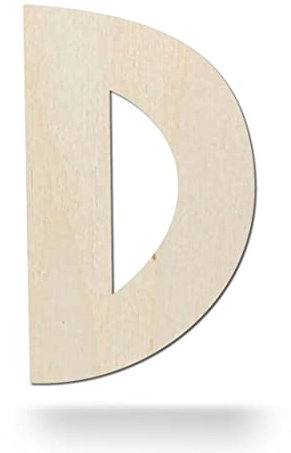 Kleenes Traumhandel Holzbuchstaben - Buchstabe aus Holz - Buchstaben für Türbeschriftung - Alphabet aus Holz für Kinderzimmer, Wohnzimmer u.v.m. - (30 cm, Großes D)