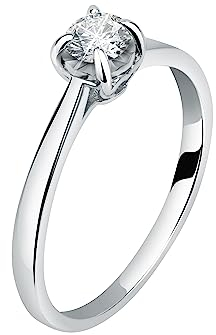 Live Diamond LAB GROWN Anello Donna in Oro Bianco 375, Diamante Lab Grown - LD03004