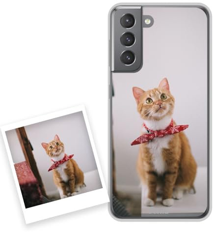 Samsung Galaxy S21 5G Hülle personalisiert mit foto. Handyhülle aus Silikon selbst gestalten Samsung Galaxy S21 5G. Geschenke personalisiert für frauen, mann, kinder,valentinstag, weihnachten