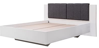 Mar.c.a. Design - Gestell aus Holz für Doppelbett mit matter Optik, Matratze und Lattenrost nicht im Lieferumfang enthalten - 137 cm x 2 cm x 66 h