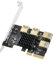 MZHOU Carte d'extension PCIe 1 Vers 4 PCI Express - Carte d'extension PCIE 4X à 16X - Convertisseur USB 3.0 1 à 4 PCI-E - Carte GPU Ethereum Bitcoin Mining (Pas de signaux USB)