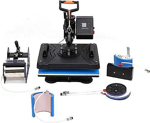 Máquina de prensa de camisas, máquina de impresión de camisetas profesional, máquina de prensa de calor 6 en 1, impresora de sublimación digital oscilante de 360 grados, for camisetas, tazas