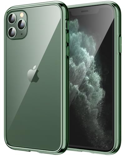 JETech Case for iPhone 11 Pro Max 6.5-Inch, Non-Yellowing Shockproof Phone Bumper Cover, Anti-Scratch Clear Back (Alpine Green)