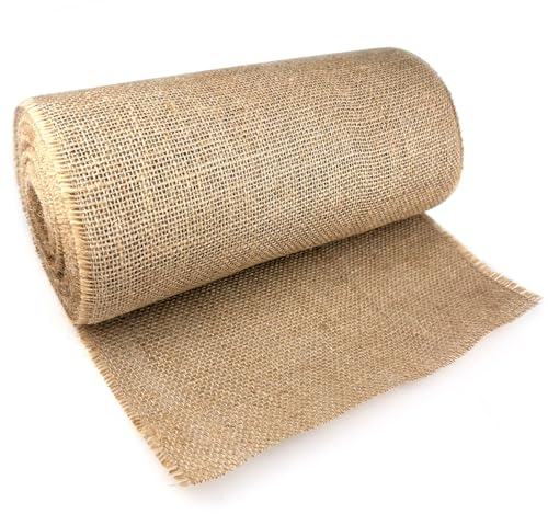 Nutabevr 30cmx10m Chemin de Table Toile de Jute, Vintage de Chemin de Lavable Table Jute, Chemin de Table Aspect Lin Naturel, Décorations de Table, pour Travaux Manuels, Mariage, fête, Festival