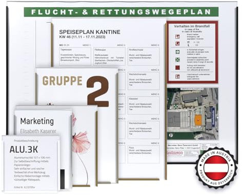 SCHILDER Systeme - ALU.3K Türschilder/Büroschilder in 5 Farben - 5er Pack – A6 bis A3 - Einfache Selbstbeschriftung – Klebemontage (210,5 x 297 mm (DIN A4), Weiß)