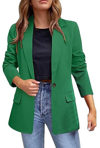 Blazer da lavoro per ragazzi Blazer Blazer Outfits per donna Cardigan a maniche lunghe Basic Autunno Inverno Blazer 2023 Regular Fit, L-463 Verde Lime, L