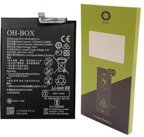 OH-BOX® Akku kompatibel mit Huawei HB396285ECW Honor 10/ P20 (EML-L29C,COL-AL00)