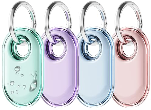 4 Stück für Samsung Smart Tag 2 Case mit Schlüsselring, wasserdichte TPU Hülle für Galaxy SmartTag2, [Fallschutz] [Kratzfest], Finden Sie Ihr Gepäck, Rucksäcke, Schlüssel, & mehr (4 Farben)