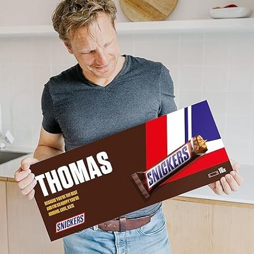 Snickers Barre de Chocolat Personnalisée - Cadeau anniversaire personnalisé votre boîte cadeau géante, cadeau pour les femmes, cadeau pour les hommes (XXL Snickers)