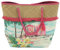 Sorbetto Damen stillvolle Strandtasche, praktische Shopper oder große Badetasche, 60 x 49 cm, Pink mit Meerprint