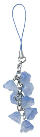 Jolie sangle de téléphone en forme de fleur de lys de la vallée - Cadeau pour femme - Porte-clés pour femme, bleu, Comme décrit