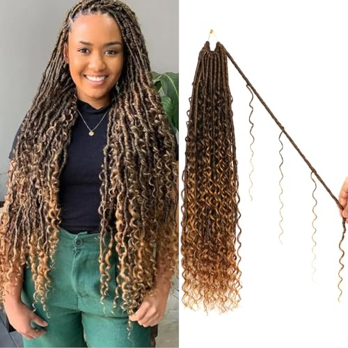 Faux Locs Crochet Hair-Soft Locs Crochet Braids Hair Extensions Goddess Braids Extensions Hair (#T27, 24Inch (Pack of 8))