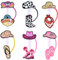 HOMMDECO 6PCS Reusable Silicone Straw Covers Cap Dust-Proof Cute Cowboy Hat Cartoon Patterns Straw Toppers Portable 10mm Diameter Drinking Accessories