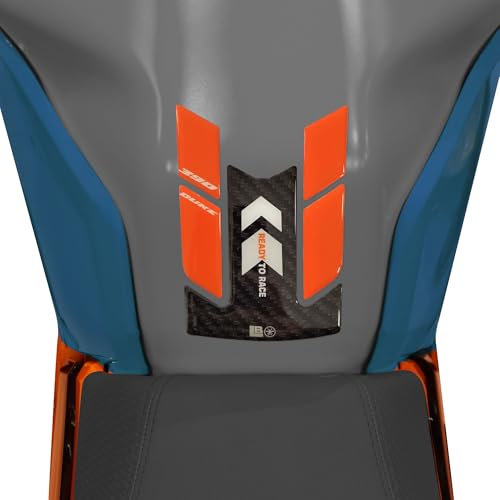 labelbike - 3D Aufkleber Motorrad Tankpad Schutz und Dekoration aus Harz kompatibel mit KTM 390 Duke 2024-2025 Orange