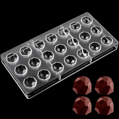 QGGTQG Moule à chocolat transparent en polycarbonate avec 21 trous - Réutilisable - Pour chocolat, glaçons, bonbons