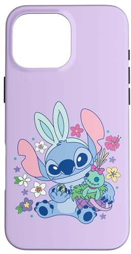 Disney Lilo & Stitch Cute Easter Bunny Stitch and Scrump Case for iPhone 16 Pro Max