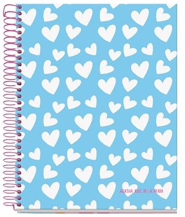 Miquelrius - A5 Notizbuch, 7 mm Zeilen, Hardcover Notizbuch, 120 mikroperforierte Blätter, A5 mit 4 Farben zum Organisieren, 70 g/m² extra mattes Papier, 2 Heftlöcher