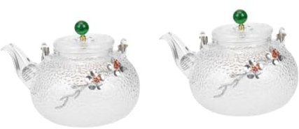 Alipis 2pcs Tea Kettle Glass Water Pot Storage Holder Elegant Design Simple Shape Induction Compatible