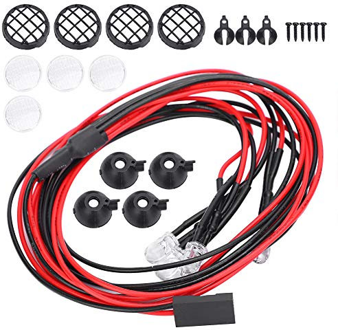 Acouto Universal LED Light Kit für TRXAaxs/TRX4/SCX10/D90 1/10 RC Crawler Car, Exquisite Verarbeitung, Perfekte Beleuchtung für Nachtfahrten, BAU für RC -Hobbyisten (Runden)