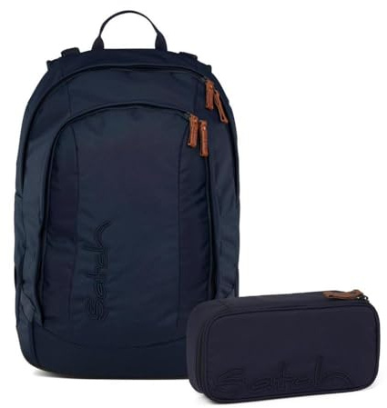 Satch Air Schulrucksack Set 2tlg. inkl. Schlamperbox (Nordic Blue Skandi Edition)