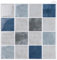 WalDecoo Carreaux Adhésifs Carrés Pour Cuisine, Autocollants Mosaïque 3D, Lot De 10 Carreaux Muraux À Décoller Et Coller, Autocollants Bleu Pour Cuisine Et Salle De Bain (22,9 X 22,9 cm)