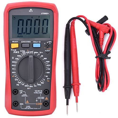 Fafeicy Multimeter UT890D+, automatisch | Handheld-Multimeter mit Speicherfunktion, AC/DC Spannung/Frequenz, Sicherungsalarm, für Techniker vor Ort