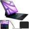 Nuflaz Tastaturhülle für iPad Air 13 Zoll (2024 M2/2025 M3) & iPad Pro 12.9 Zoll (6/5/4/3 Gen) – QWERTZ DE Magic Keyboard mit Touchpad, 7 Farben Beleuchtung, USB-C, Magnetisch – Schwarz Grau, X9