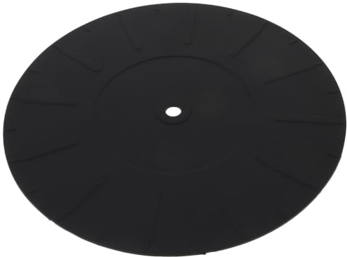 Tapis de Disque Vinyle en Silicone pour Tourne Disque Vinyle 170mm | Noir, Léger et Antistatique, Contrôle les Vibrations, Réduit le Bruit de Fond, Plateau Vinyle