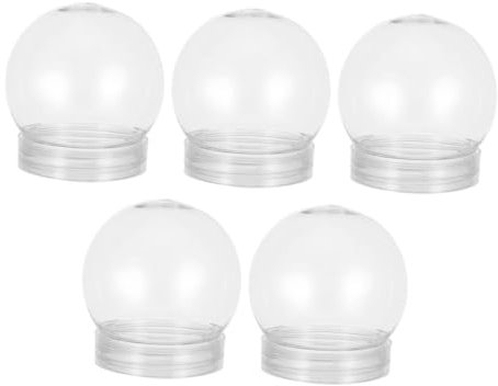 JUMPLAWN Selbstgemacht Schneekugel Aus Transparentem Kunststoff Mit Schraubverschluss 5 Stück Leere Bastelkugeln 150ml Zum Dekorieren Und Basteln Für Kinder Und Weihnachtsdeko