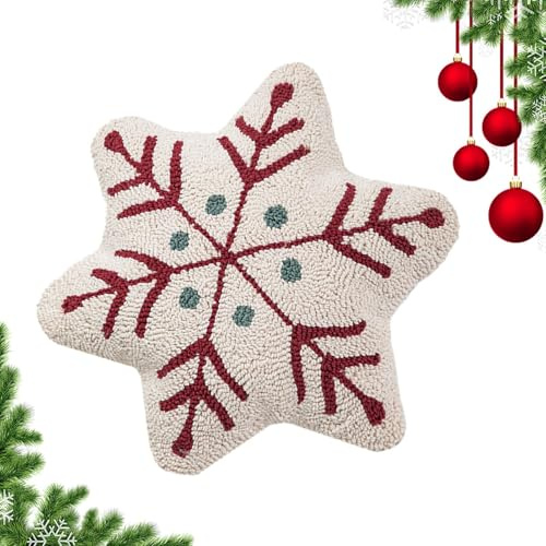 Weihnachtskissen Weich, 40x47cm 3D Tannenbaum Weihnachtsbaum Form Kissen, 40x42cmwinter Schneeflocken Kissens, Saisonale Party Winterkissen für Zuhause Büro Studentenwohnheim Bauernhaus Wohnung
