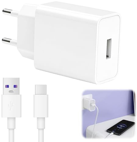Cargador USB 5V/2A Cargador USB Pared Carga Rápida 5V/2A | con cable de carga rápida de 2M 2A para iPhone/Samsung/Xiaomi/Lector electrónico/Juguetes/Lámpara de Mesa/ Teléfonos/Table