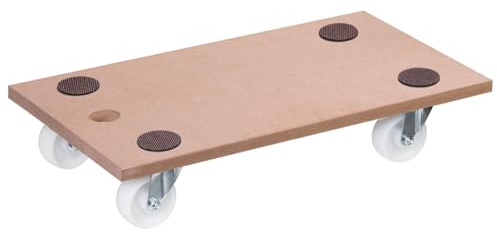 WAGNER Transportroller Transporthilfe 1121 I Plattformwagen aus MDF I 57,5 x 30 x 10 cm, Tragkraft 200 kg I Möbelroller für Umzüge I Rollbrett Antirutsch I Lastenroller mit Aufhängeloch I FSC®