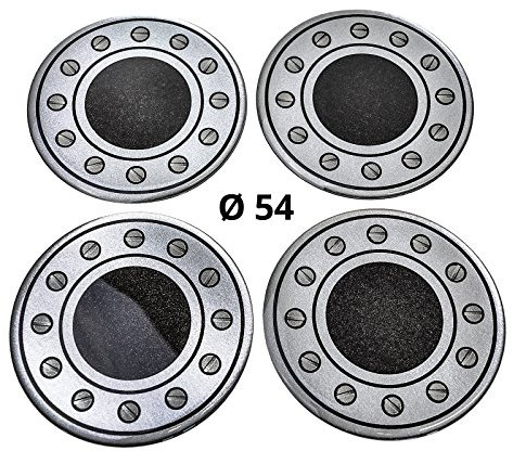 4x Silikon Aufkleber/Embleme für Nabenkappen | Motiv: BOLT/Screws/Schrauben | Durchmesser: 54 mm