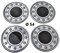 4x Silikon Aufkleber/Embleme für Nabenkappen | Motiv: BOLT/Screws/Schrauben | Durchmesser: 54 mm