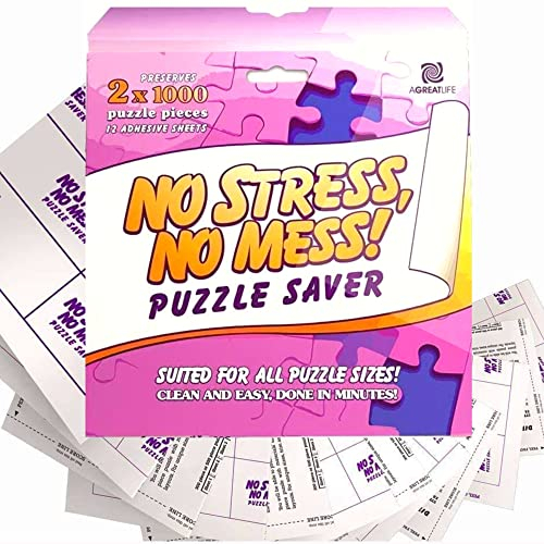 12-Sheet Peel & Stick Jigsaw Puzzle Saver: Preserve and Hang Your Jigsaw Masterpiece Without Hassle - Easily Frame Most Boards With a Stronger Adhesive That Lasts - New and Improved Version