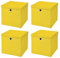 Stick&Shine 4X Aufbewahrungs Korb Gelb Faltbox 32 x 32 x 32 cm Regalkorb faltbar mit Deckel