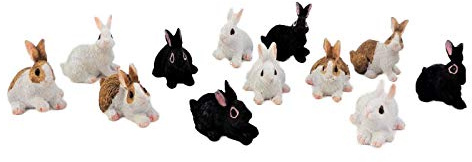 Melody Jane Puppenhaus 12 Hasen Miniatur Haustier Gartenzubehör 1:12