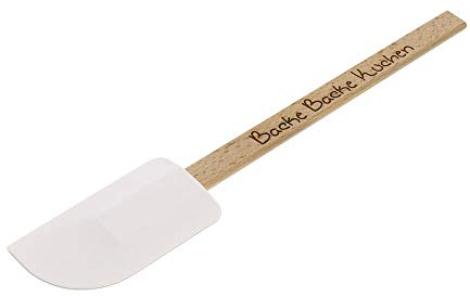 Personalisierbarer Teigschaber mit Gravur – Silikonschaber mit Wunschtext individuell gestalten – Teigspachtel mit Holzgriff zum Verstreichen & Ausschaben (27 x 3,3 x 0,8 cm) – STEMPEL-FABRIK