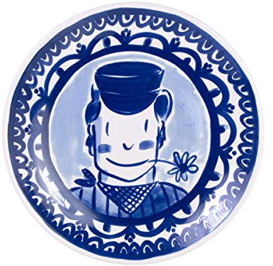 Blond Amsterdam Essteller ø26cm Jongen – Flacher Keramikteller im Delfter Blau, holländisches Design, mikrowellen- & spülmaschinengeeignet, ideal für stilvolle Tischdekoration