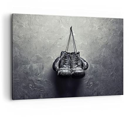 ARTTOR Bilder auf Leinwand 100x70cm Leinwandbild Box Handschuhe Symbol Groß Wanddeko Bild Schlafzimmer Küche Deko Wandbilder Dekoration Wohnzimmer Wall Decor Canvas Wand Kunstdruck Art AA100x70-4169