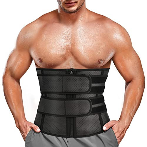 Chumian Ceinture de Sudation Homme Amincissante Ceinture Abdominale Néoprène Corset Minceur Ventre Plat Fitness Sport (M, Noir)