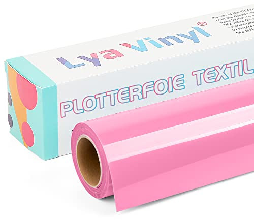 Lya Vinyl Vinilo Textil Termoadhesivo, 30.5 x 305 cm, Rollo de vinilo Textil Rosa para Cricut y Silhouette Cameo, Vinilo HTV Rosa para Ropa, Bolsas, Zapatos y Otros Textiles